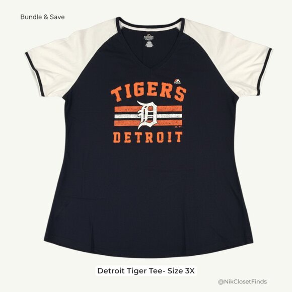 🐯⚾Majestic Detroit Tigers MLB Tee 🐯⚾🧢 Plus Size 3 - Picture 2 of 5